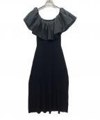 Snidelスナイデル）の古着「オフショルドッキングニットワンピ」｜ブラック