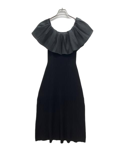 Snidel（スナイデル）Snidel (スナイデル) オフショルドッキングニットワンピ ブラック サイズ:ONEの古着・服飾アイテム