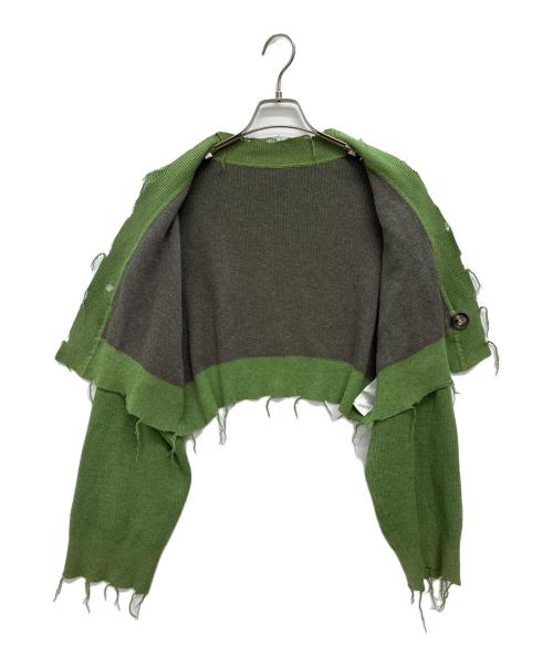 PERVERZE（パーバーズ）PERVERZE (パーバーズ) Double Face Rib Cardigan グリーン サイズ:FREEの古着・服飾アイテム