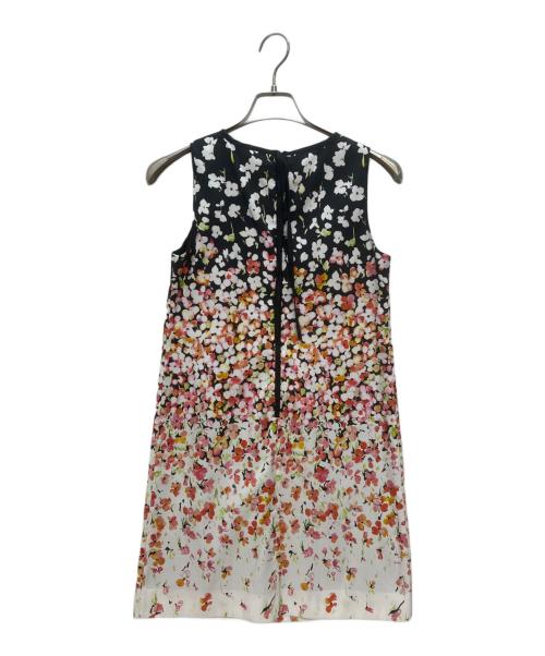 RED VALENTINO（レッドヴァレンティノ）RED VALENTINO (レッドヴァレンティノ) ノースリーブ・キャミソールワンピース ブラック×ピンク サイズ:40の古着・服飾アイテム