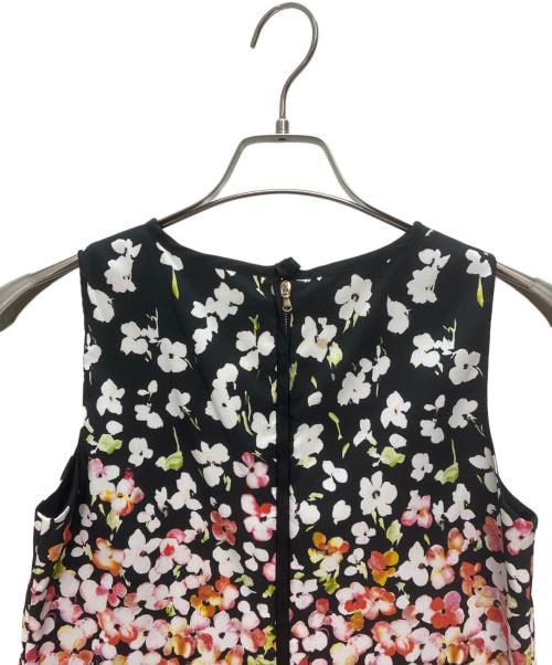 RED VALENTINO（レッドヴァレンティノ）RED VALENTINO (レッドヴァレンティノ) ノースリーブ・キャミソールワンピース ブラック×ピンク サイズ:40の古着・服飾アイテム