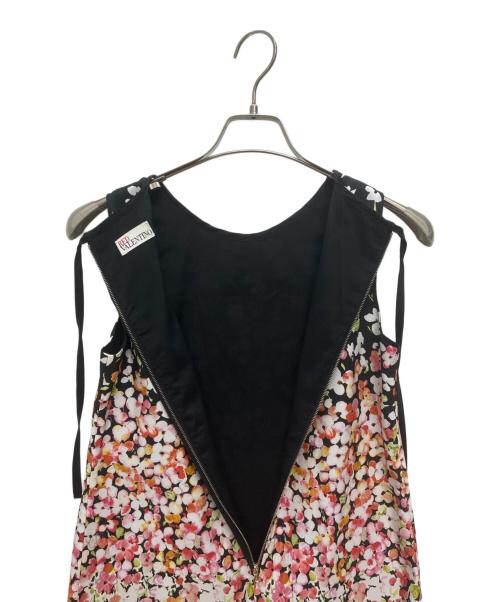 RED VALENTINO（レッドヴァレンティノ）RED VALENTINO (レッドヴァレンティノ) ノースリーブ・キャミソールワンピース ブラック×ピンク サイズ:40の古着・服飾アイテム