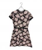 VALENTINOヴァレンティノ）の古着「半袖ジャカードニットドレス」｜ブラック×ピンク