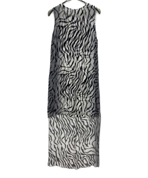 THOMASWYLDE（トーマスワイルド）THOMASWYLDE (トーマスワイルド) シルク ノースリーブワンピース ホワイト×ブラック サイズ:XSの古着・服飾アイテム