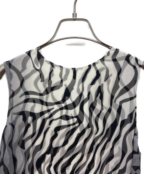 THOMASWYLDE（トーマスワイルド）THOMASWYLDE (トーマスワイルド) シルク ノースリーブワンピース ホワイト×ブラック サイズ:XSの古着・服飾アイテム