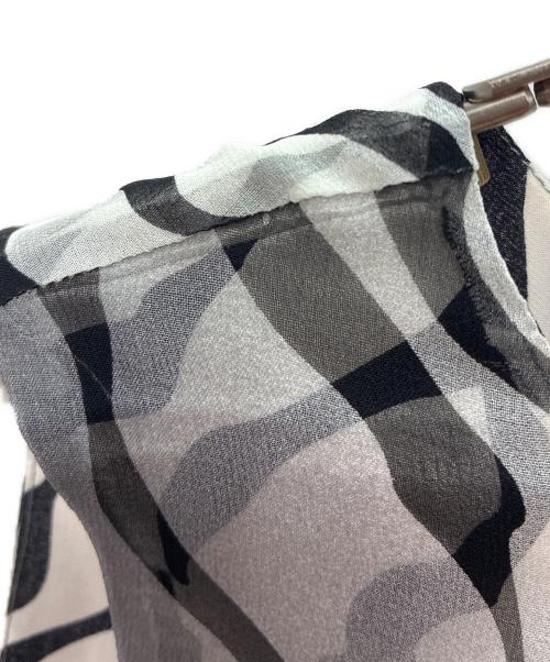 THOMASWYLDE（トーマスワイルド）THOMASWYLDE (トーマスワイルド) シルク ノースリーブワンピース ホワイト×ブラック サイズ:XSの古着・服飾アイテム