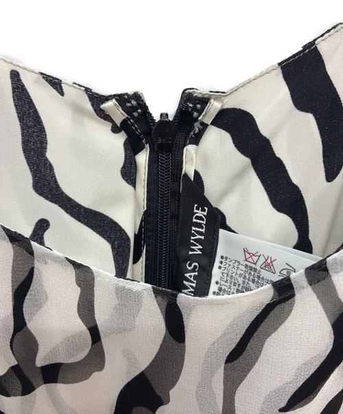 THOMASWYLDE（トーマスワイルド）THOMASWYLDE (トーマスワイルド) シルク ノースリーブワンピース ホワイト×ブラック サイズ:XSの古着・服飾アイテム