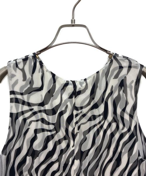 THOMASWYLDE（トーマスワイルド）THOMASWYLDE (トーマスワイルド) シルク ノースリーブワンピース ホワイト×ブラック サイズ:XSの古着・服飾アイテム