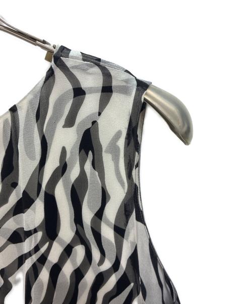 THOMASWYLDE（トーマスワイルド）THOMASWYLDE (トーマスワイルド) シルク ノースリーブワンピース ホワイト×ブラック サイズ:XSの古着・服飾アイテム