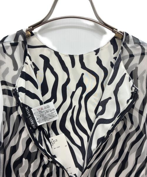 THOMASWYLDE（トーマスワイルド）THOMASWYLDE (トーマスワイルド) シルク ノースリーブワンピース ホワイト×ブラック サイズ:XSの古着・服飾アイテム