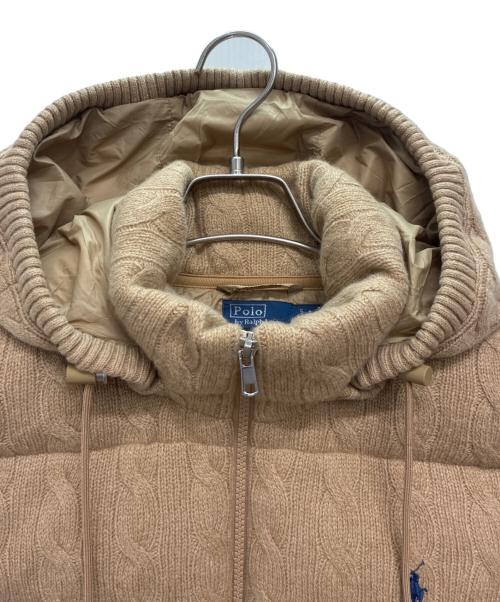 POLO RALPH LAUREN（ポロ・ラルフローレン）POLO RALPH LAUREN (ポロ・ラルフローレン) ケーブルニット ウールカシミヤ キルテッドジャケット ベージュ サイズ:Sの古着・服飾アイテム
