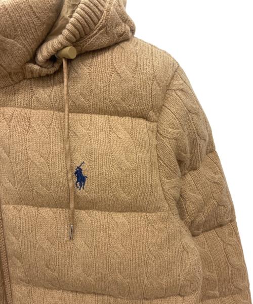 POLO RALPH LAUREN（ポロ・ラルフローレン）POLO RALPH LAUREN (ポロ・ラルフローレン) ケーブルニット ウールカシミヤ キルテッドジャケット ベージュ サイズ:Sの古着・服飾アイテム