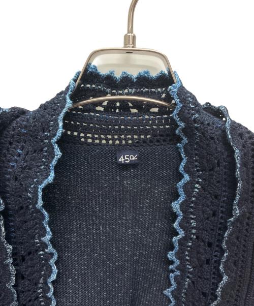 45R（フォーティファイブ・アール）45R (フォーティファイブ・アール) インディゴ染 ボレロカーディガン ネイビーの古着・服飾アイテム