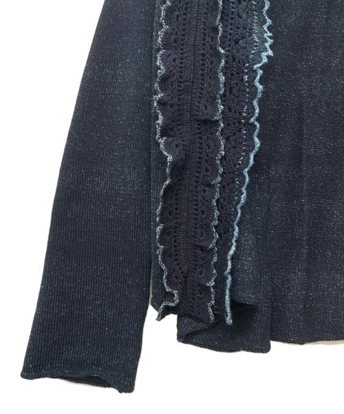 45R（フォーティファイブ・アール）45R (フォーティファイブ・アール) インディゴ染 ボレロカーディガン ネイビーの古着・服飾アイテム
