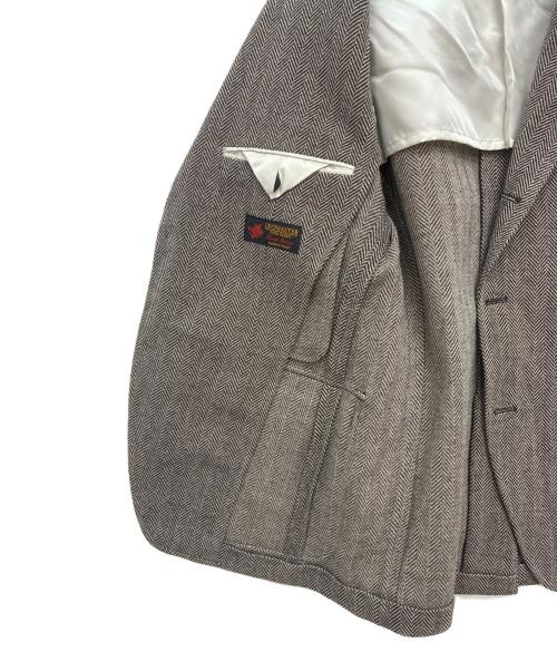 TOMORROWLAND PILGRIM（トゥモローランド ピルグリム）TOMORROWLAND PILGRIM (トゥモローランド ピルグリム) コットンポリエステルリネン シューティングジャケット ブラック×ベージュ サイズ:46の古着・服飾アイテム