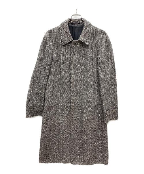 BURTON（バートン）BURTON (バートン) フランス製 ツイードステンカラーコート ブラック×グレー サイズ:不明の古着・服飾アイテム