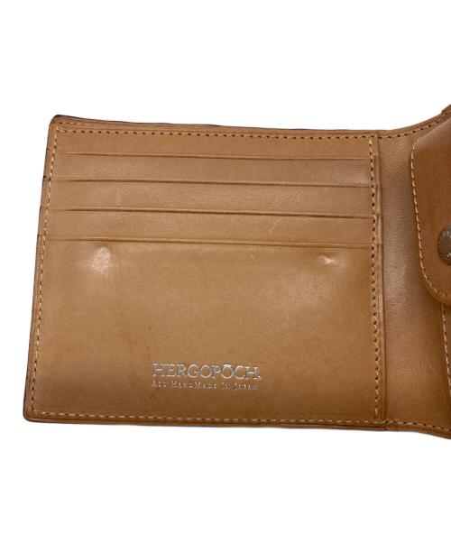 HERGOPOCH（エルゴポック）HERGOPOCH (エルゴポック) 型押し 2つ折り財布 ブラウンの古着・服飾アイテム
