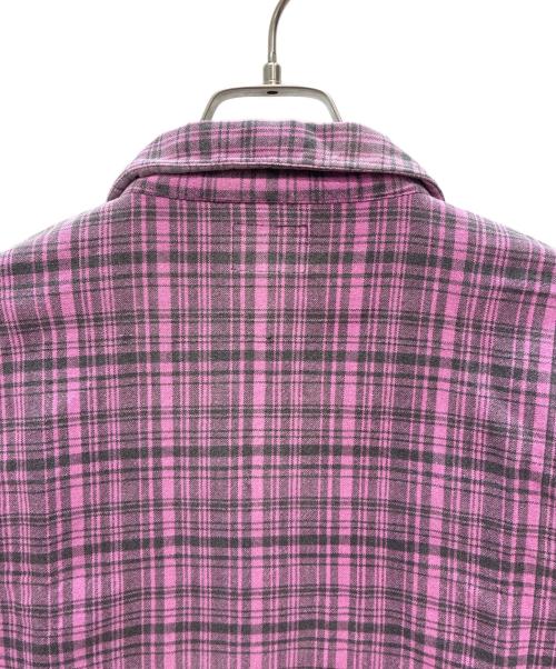 stussy（ステューシー）stussy (ステューシー) 00s オープンカラー 長袖シャツ ピンク×グレー サイズ:XLの古着・服飾アイテム
