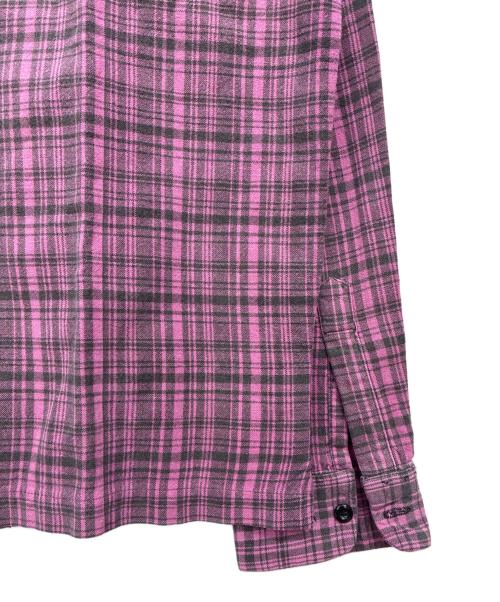 stussy（ステューシー）stussy (ステューシー) 00s オープンカラー 長袖シャツ ピンク×グレー サイズ:XLの古着・服飾アイテム