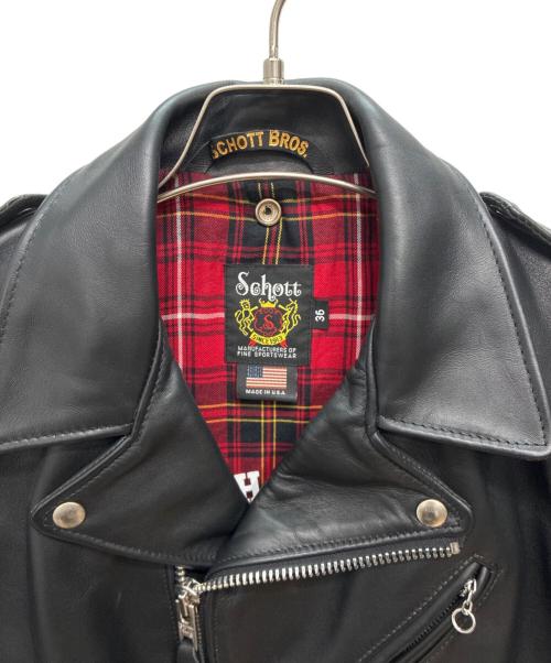Schott（ショット）Schott (ショット) B'z INABA MODEL ダブルライダースジャケット ブラック サイズ:36の古着・服飾アイテム
