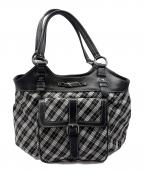 BURBERRY BLUE LABELバーバリー ブルー レーベル）の古着「トートバッグ」｜ブラック×ホワイト