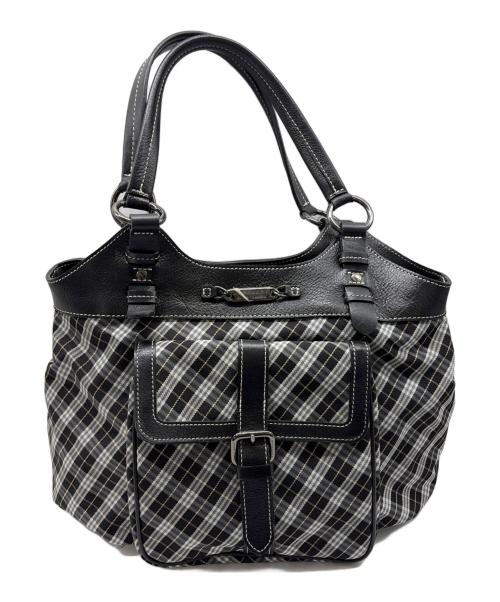 BURBERRY BLUE LABEL（バーバリー ブルー レーベル）BURBERRY BLUE LABEL (バーバリー ブルー レーベル) トートバッグ ブラック×ホワイトの古着・服飾アイテム