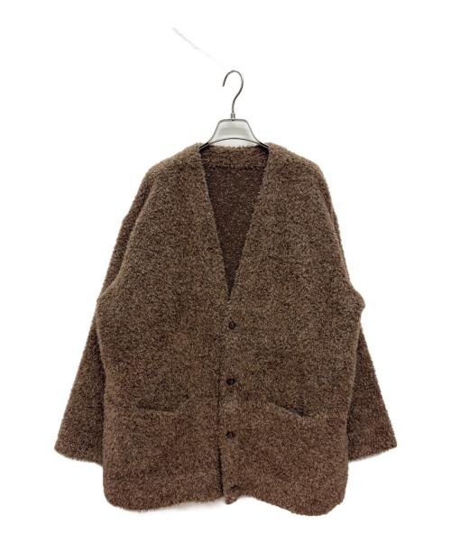 STRUM（ストラム）STRUM (ストラム) アルパカ ナイロン ドビー シャギー加工 ミドルカーディガン ブラウン サイズ:SIZE 4の古着・服飾アイテム