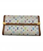 LOUIS VUITTONルイ ヴィトン）の古着「モノグラム・マルチカラー ポレトトレゾールインターナショナル 長財布」｜ホワイト