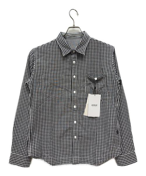 AIGLE（エーグル）AIGLE (エーグル) 長袖シャツ ホワイト×ブラック サイズ:M 未使用品の古着・服飾アイテム