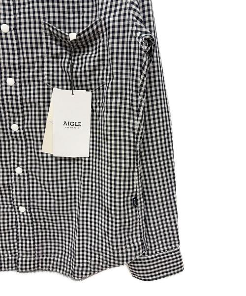 AIGLE（エーグル）AIGLE (エーグル) 長袖シャツ ホワイト×ブラック サイズ:M 未使用品の古着・服飾アイテム