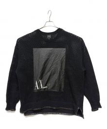 ARMANI EXCHANGE（アルマーニ エクスチェンジ）の古着「メッシュカットソー」｜ブラック