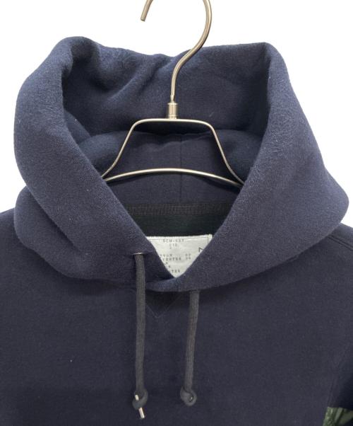sacai（サカイ）sacai (サカイ) ハイブリットプルオーバーパーカー ネイビー×グリーン サイズ:SIZE 2の古着・服飾アイテム