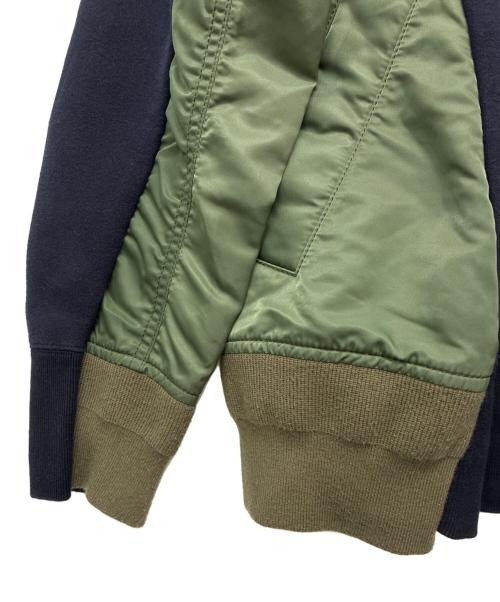 sacai（サカイ）sacai (サカイ) ハイブリットプルオーバーパーカー ネイビー×グリーン サイズ:SIZE 2の古着・服飾アイテム