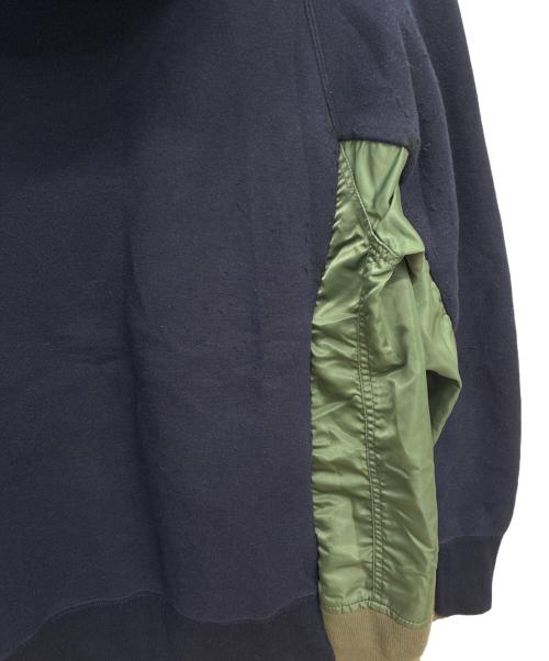 sacai（サカイ）sacai (サカイ) ハイブリットプルオーバーパーカー ネイビー×グリーン サイズ:SIZE 2の古着・服飾アイテム