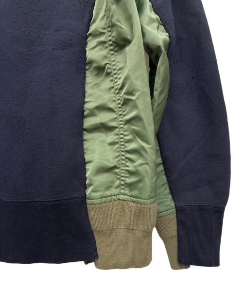 sacai（サカイ）sacai (サカイ) ハイブリットプルオーバーパーカー ネイビー×グリーン サイズ:SIZE 2の古着・服飾アイテム