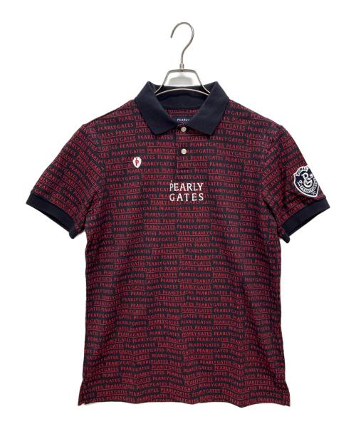 PEARLY GATES（パーリーゲイツ）PEARLY GATES (パーリーゲイツ) ゴルフウェア ポロシャツ ブラック×レッド サイズ:SIZE 5の古着・服飾アイテム