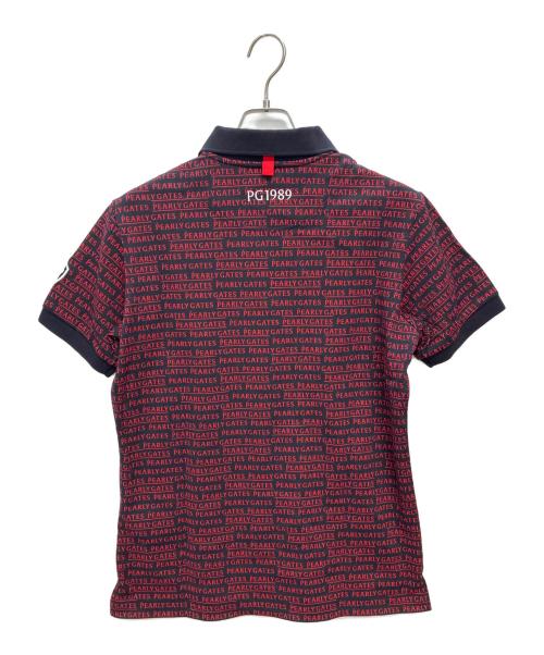 PEARLY GATES（パーリーゲイツ）PEARLY GATES (パーリーゲイツ) ゴルフウェア ポロシャツ ブラック×レッド サイズ:SIZE 5の古着・服飾アイテム