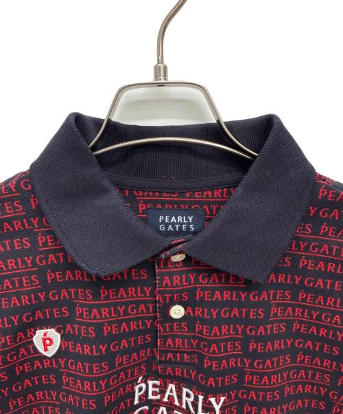 PEARLY GATES（パーリーゲイツ）PEARLY GATES (パーリーゲイツ) ゴルフウェア ポロシャツ ブラック×レッド サイズ:SIZE 5の古着・服飾アイテム