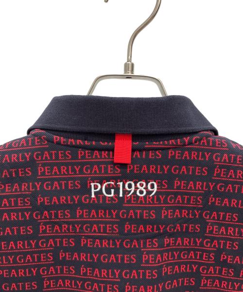 PEARLY GATES（パーリーゲイツ）PEARLY GATES (パーリーゲイツ) ゴルフウェア ポロシャツ ブラック×レッド サイズ:SIZE 5の古着・服飾アイテム