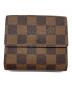 LOUIS VUITTON (ルイ ヴィトン) ダミエ ポルトモネ ビエ カルトクレディ ブラウン：25000円