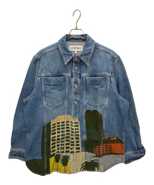 LOEWE（ロエベ）LOEWE (ロエベ) ペイント デニムジャケット ブルー サイズ:SIZE 46の古着・服飾アイテム
