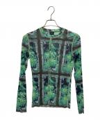 Jean Paul Gaultier hommeジャンポールゴルチェオム）の古着「パワーネット 長袖カットソー」｜グリーン