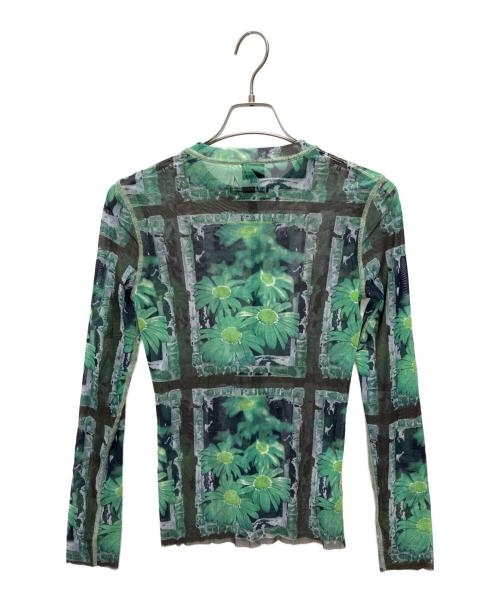 Jean Paul Gaultier homme（ジャンポールゴルチェオム）Jean Paul GAULTIER HOMME (ジャンポールゴルチェオム) パワーネット 長袖カットソー グリーン サイズ:48の古着・服飾アイテム