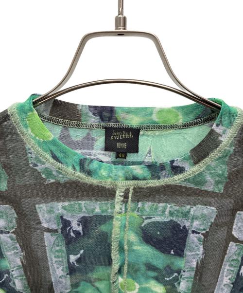 Jean Paul Gaultier homme（ジャンポールゴルチェオム）Jean Paul GAULTIER HOMME (ジャンポールゴルチェオム) パワーネット 長袖カットソー グリーン サイズ:48の古着・服飾アイテム