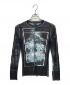 Jean Paul Gaultier hommeジャンポールゴルチェオム）の古着「パワーネット 長袖カットソー」｜ブラック×ホワイト