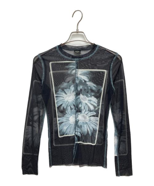 Jean Paul Gaultier homme（ジャンポールゴルチェオム）Jean Paul GAULTIER HOMME (ジャンポールゴルチェオム) パワーネット 長袖カットソー ブラック×ホワイト サイズ:48の古着・服飾アイテム