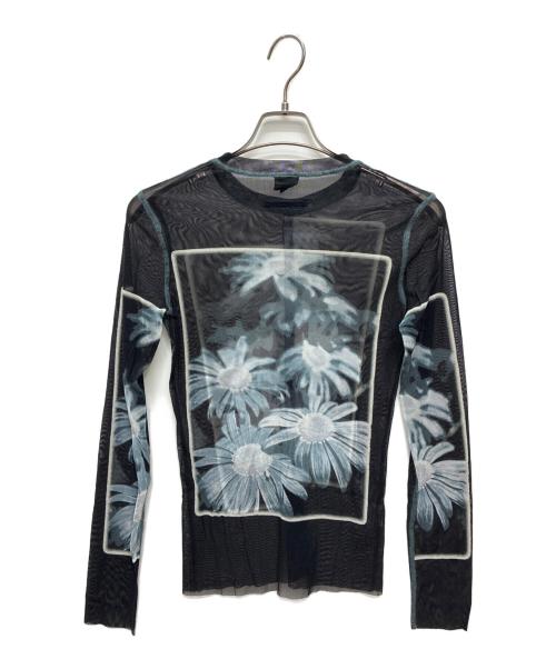 Jean Paul Gaultier homme（ジャンポールゴルチェオム）Jean Paul GAULTIER HOMME (ジャンポールゴルチェオム) パワーネット 長袖カットソー ブラック×ホワイト サイズ:48の古着・服飾アイテム