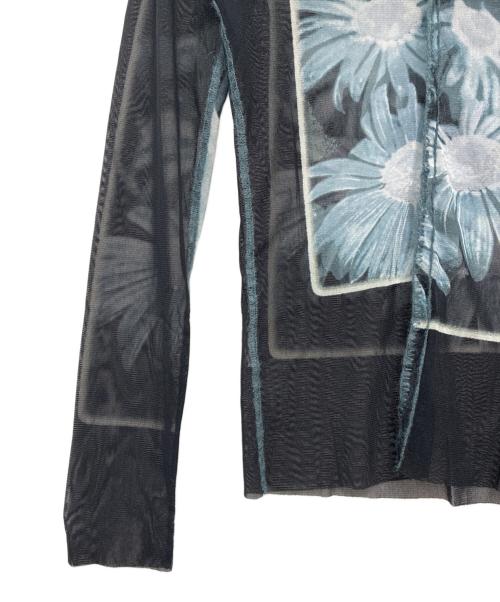 Jean Paul Gaultier homme（ジャンポールゴルチェオム）Jean Paul GAULTIER HOMME (ジャンポールゴルチェオム) パワーネット 長袖カットソー ブラック×ホワイト サイズ:48の古着・服飾アイテム