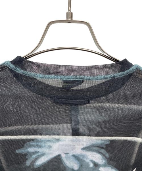 Jean Paul Gaultier homme（ジャンポールゴルチェオム）Jean Paul GAULTIER HOMME (ジャンポールゴルチェオム) パワーネット 長袖カットソー ブラック×ホワイト サイズ:48の古着・服飾アイテム