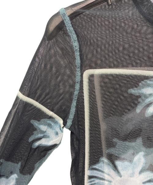 Jean Paul Gaultier homme（ジャンポールゴルチェオム）Jean Paul GAULTIER HOMME (ジャンポールゴルチェオム) パワーネット 長袖カットソー ブラック×ホワイト サイズ:48の古着・服飾アイテム